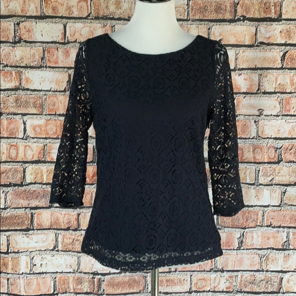 Banana Republic Lace Top | Navy | Size 10